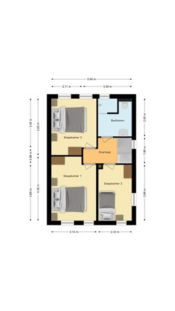 Plattegrond - Meidoornlaan 9, 7681 JD Vroomshoop - Eerste verdieping.jpg